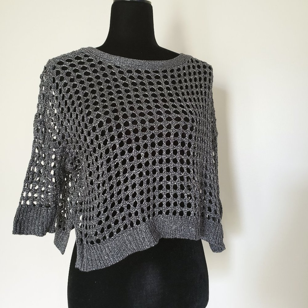 xs || express || GRAY DOLMAN CROPPED SWEATER